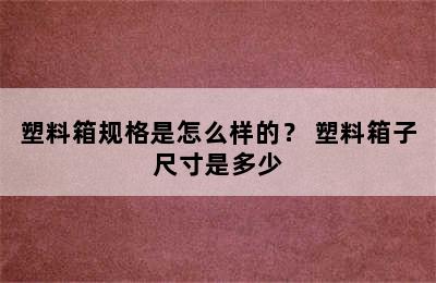 塑料箱规格是怎么样的？ 塑料箱子尺寸是多少